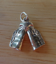 3D 18x18mm Cowboy Western Chaps Sterling Silver Charm