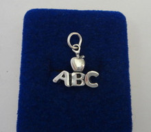 ABC with Apple Sterling Silver Charm