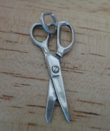 3D 30x13mm Scissors Hairdresser Sewing Sterling Silver Charm
