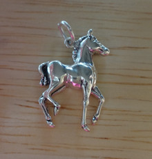 21x15mm Horse Colt Sterling Silver Charm concave on the back