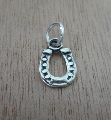 9x13mm Horse's Small Horseshoe Tack Sterling Silver Charm