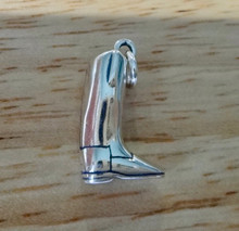 3D 10x18mm Horse's English Riding Boot Tack Sterling Silver Charm