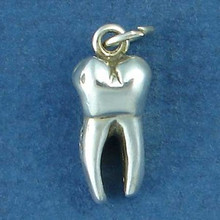 18x8mm 3D Molar Tooth Dentist Dental Sterling Silver Charm