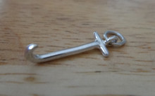 3D 19x7mm Horse's Hay Hook Tack Sterling Silver Charm