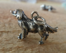 3D 20x13mm Golden Retriever Dog Sterling Silver Charm