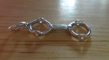 8x22mm Horse's Mouth Bit Bridle Snaffle Tack Sterling Silver Charm