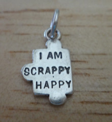 Scrapbooking, I Am Scrappy Happy Sterling Silver Charm