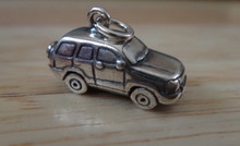 19x11mm 3D Truck 4 Door says SUV Sterling Silver Charm