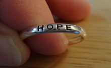 size 6, 7, 8 or 9 Sterling Silver 3mm Thin Band says Hope on a Ring