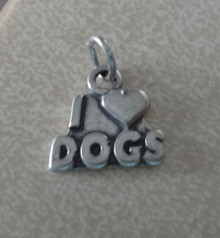 14x12mm I Love Dogs with a Heart Sterling Silver Charm