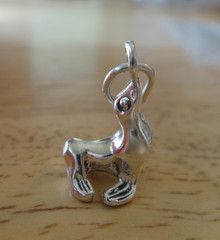 3D 10x15mm Seal Sea Lion Sterling Silver Charm