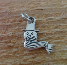 15x15mm Small Snowman Face Christmas Sterling Silver Charm