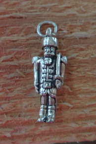 3D 9x22mm Nutcracker with Sword Christmas Sterling Silver Charm