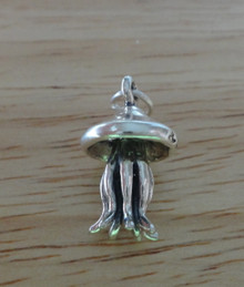 3D Portugese Man-of-War Jelly Fish Sterling Silver Charm