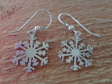 Bright Detailed Snowflake Earrings on Sterling Silver French Wires