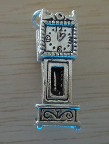 Movable Grandfather Clock Sterling Silver Charm!