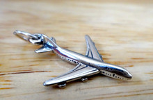 17x23mm Small Airplane Jet Airline Travel Sterling Silver Charm