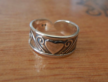 5mm Heart and Swirl Sterling Silver Toe Ring