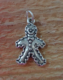 14x22mm Gingerbread Man Christmas Sterling Silver Charm