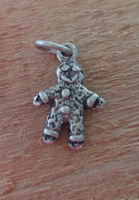 12x18mm Small Gingerbread Man Christmas Sterling Silver Charm