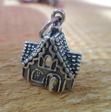 13x16mm Gingerbread House Christmas Sterling Silver Charm