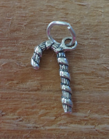 9x17mm Candy Cane Holiday Christmas Sterling Silver Charm
