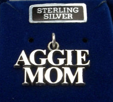 21x13mm Licensed Texas A&M University ATM says Aggie Mom Sterling Silver Charm