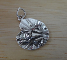 17mm Sterling Silver Frog on a Lily Pad Charm!