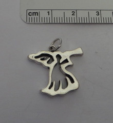 23x21mm Outline of Angel Playing a Horn Sterling Silver Charm