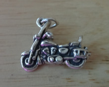 3D 21x16mm Chopper Motorcycle Sterling Silver Charm