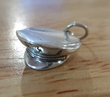 3D 13x17mm Police Policeman's Hat Sterling Silver Charm!