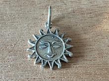 15mm Smiling Sun Face Sterling Silver Charm!