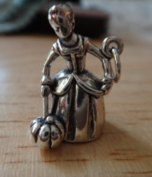 Large Heavy Fairy Godmother God mother Cinderella Sterling Silver Charm