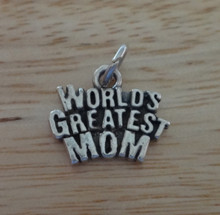says World's Greatest Mom Sterling Silver Charm!