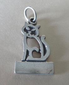 13x21mm Flat Outline of a Cat Sterling Silver Charm!