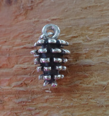 11x17mm 3D Pine Cone Fall Tree Sterling Silver Charm