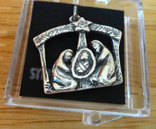22x20mm Nativity and Manger Christmas Sterling Silver Charm