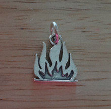 13x15mm Scouts Campfire Camping Fire Sterling Silver Charm