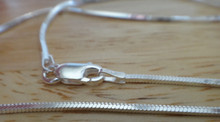 16" to 30" 1 mm Square 4 Sided Snake Sterling Silver Chain