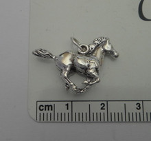 Galloping Mustang Horse with Legs Together Sterling Silver Charm