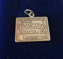 20x17mm Wyoming State Sterling Silver Charm