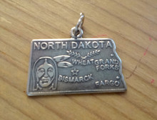 23x15mm North Dakota State Sterling Silver Charm