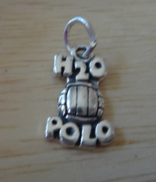12x19mm says H2O Polo and has a Water Polo Ball Sterling Silver 