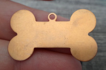 32x19mm Lg Copper Engravable Dog Bone Tag Charm