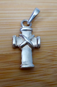 Sterling silver 18x10mm Sterling Silver Small Cross with X tie Charm!