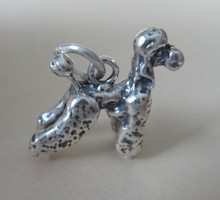 3D 18x19mm Standard Poodle Dog Sterling Silver Charm