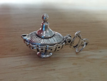 Movable look like Genie's Aladdin's Lamp Sterling Silver Charm