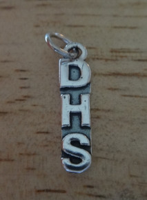 DHS ie for Dallas High School etc Sterling Silver Charm
