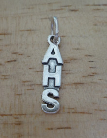 AHS ie. Anderson High School etc. Sterling Silver Charm