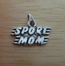 19x13mm Says Sport Mom Sterling Silver Charm
